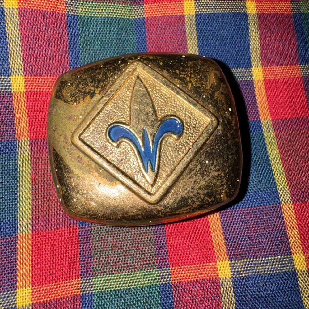 Vintage Boy Scouts Webelos Hat Scarf Metal Slide